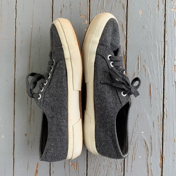 Superga Cotu Grey Wool Sneaker Trainer EU Size 40 - Picture 2 of 5